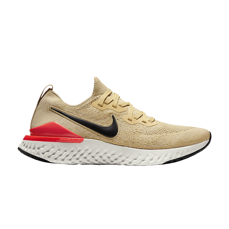 Nike epic react flyknit white and gold outlet