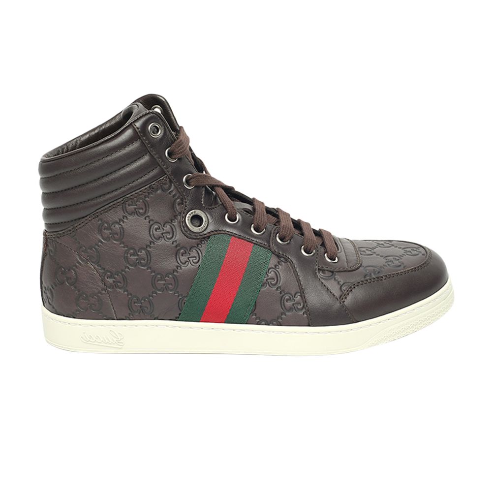 Gucci Guccissima Leather High Top 'Brown' | Men's Size 10.5 - 221825-A9L90-2060