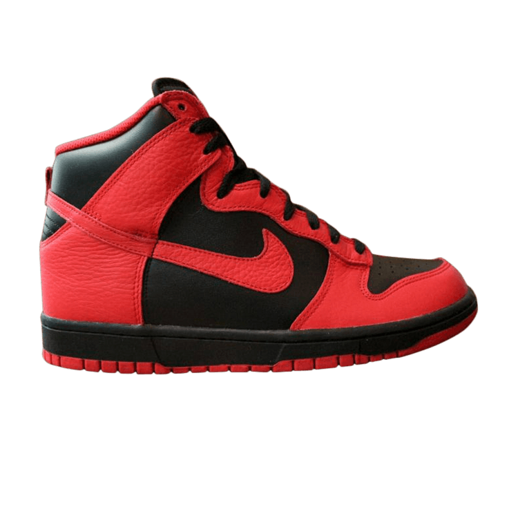 Nike sb dunk high red and black hot sale