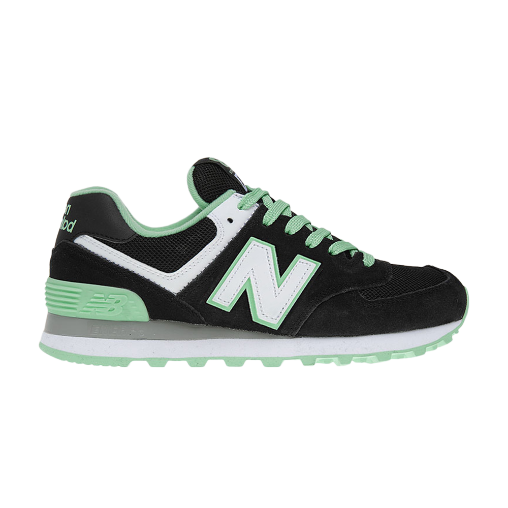 Pre-owned New Balance Wmns 574 'black Pistachio' In Green