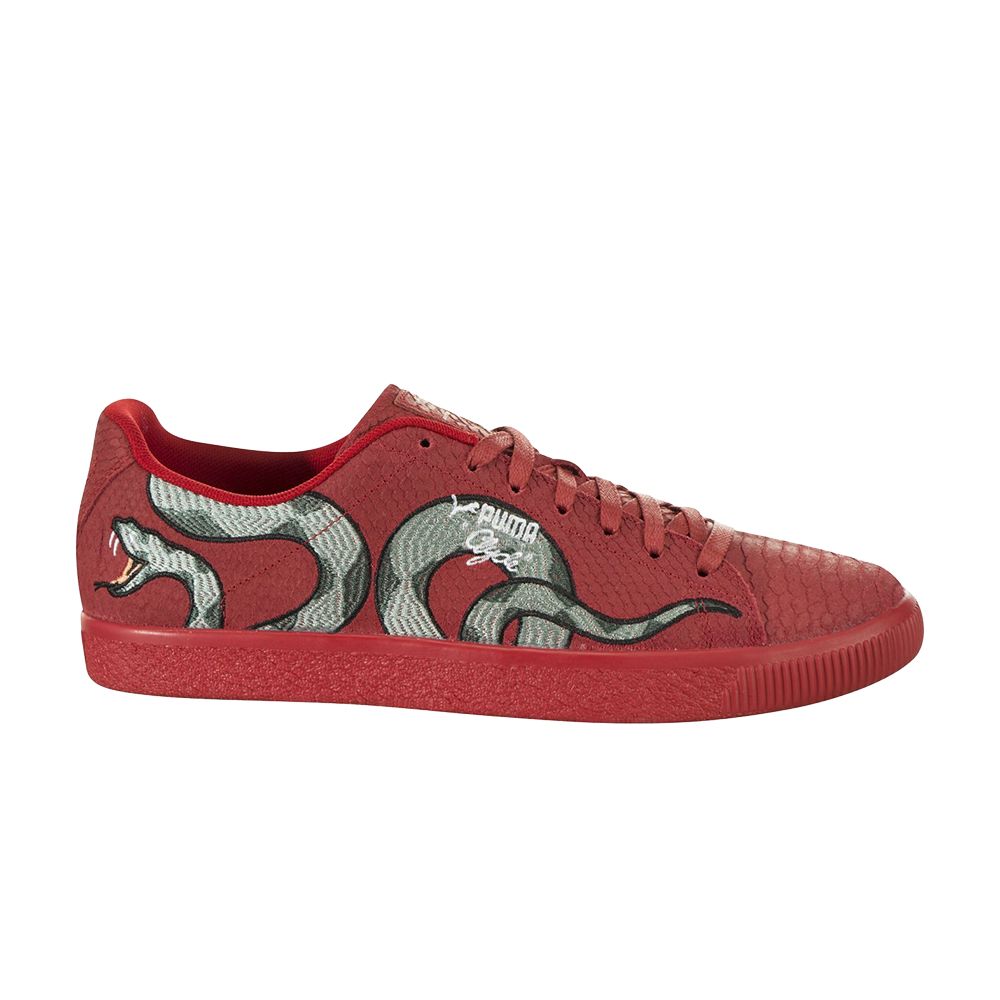Puma Clyde 'Snake Embroidery' | Red | Men's Size 9 - 368111-02