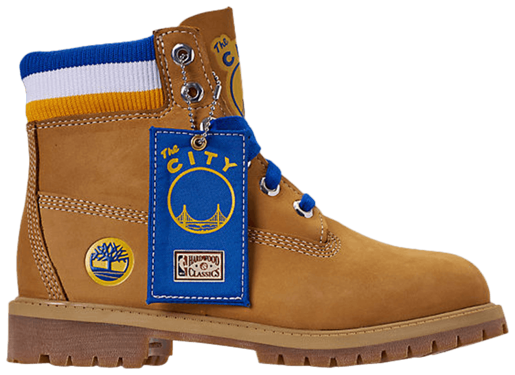 NBA x Mitchell and Ness x Timberland 6 Inch Classic Premium Boot Junior Golden State Warriors