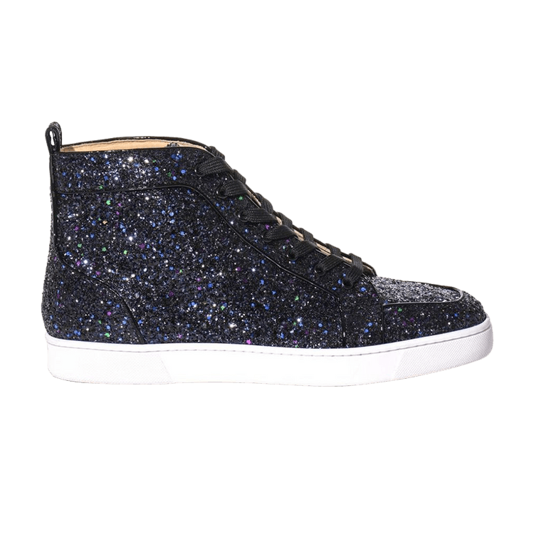 Buy Christian Louboutin Louis Orlato Flat Glitter Patent Neptune 1140075 GOAT UK