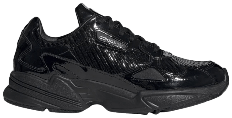 Adidas falcon black trainers cheap