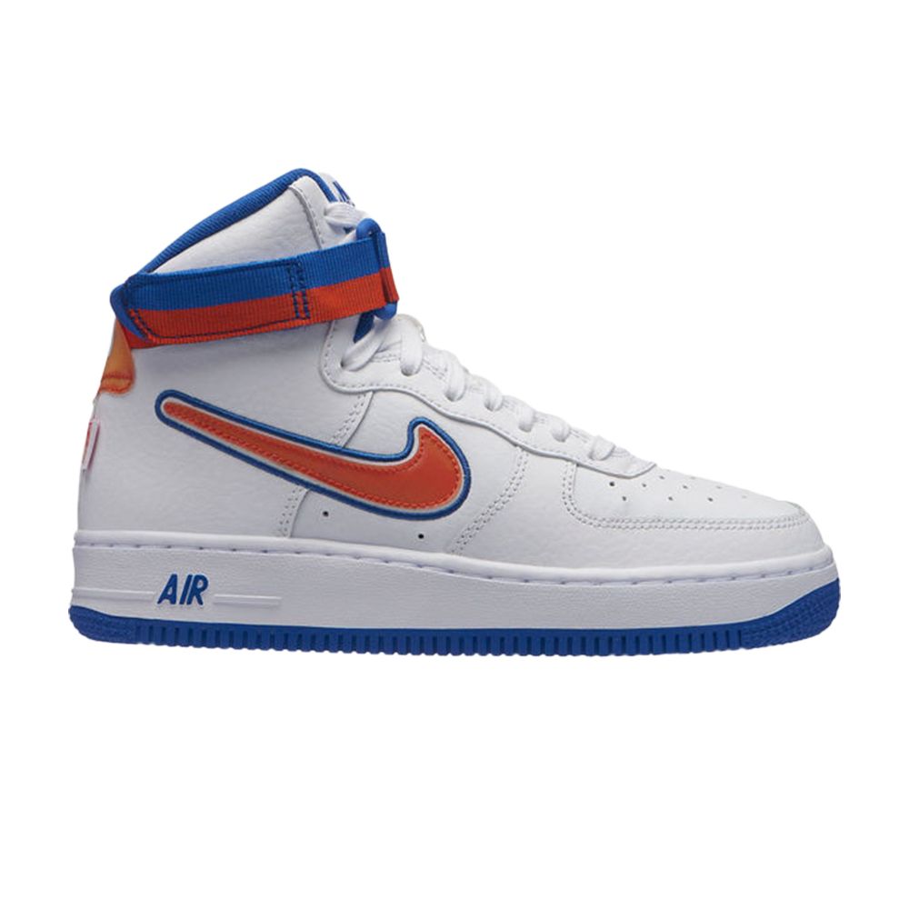 Pre-owned Nike Air Force 1 High Lv8 Sports Gs 'knicks' | White | Kid's Size 3.5