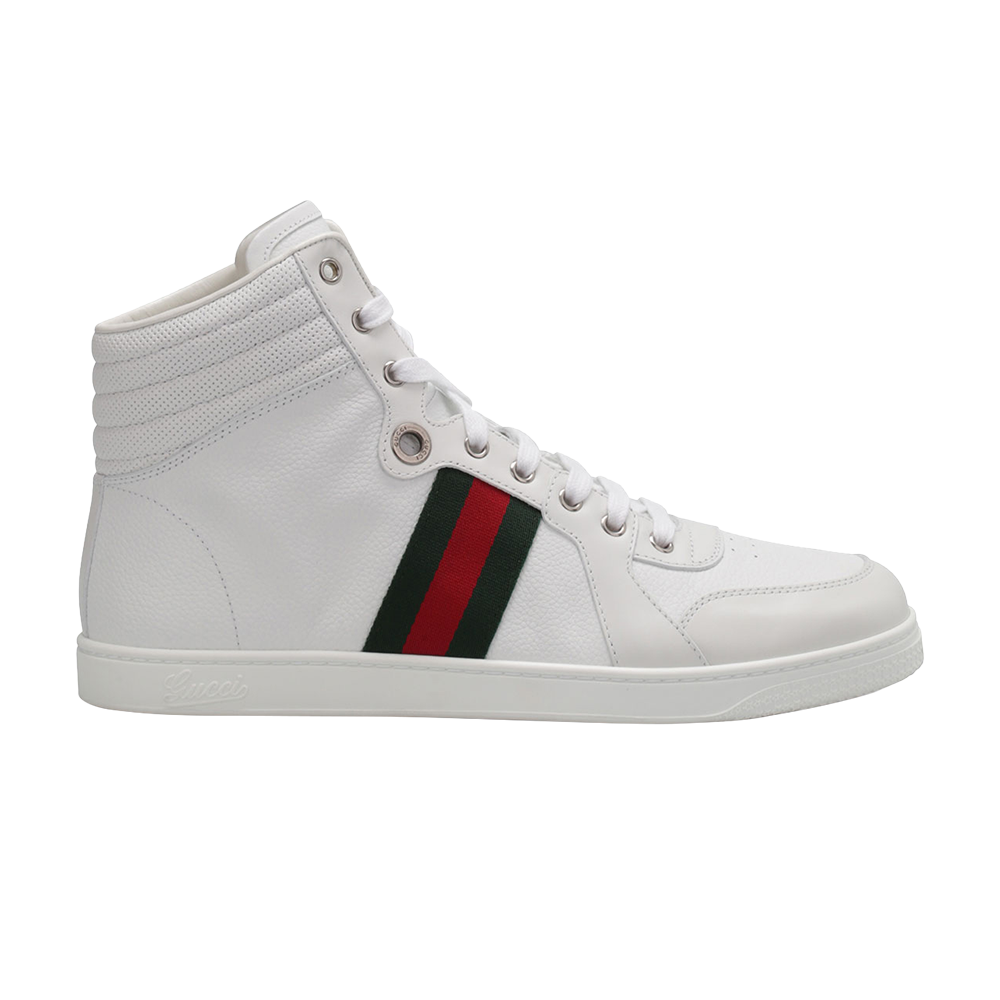 Pre-owned Gucci Signature High Leather In White