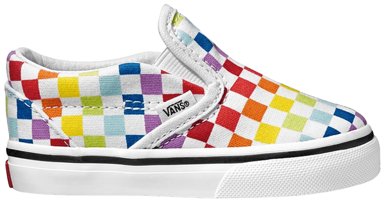 Buy Classic Slip On Toddler Rainbow Checkerboard VN000EX8U09 GOAT UK