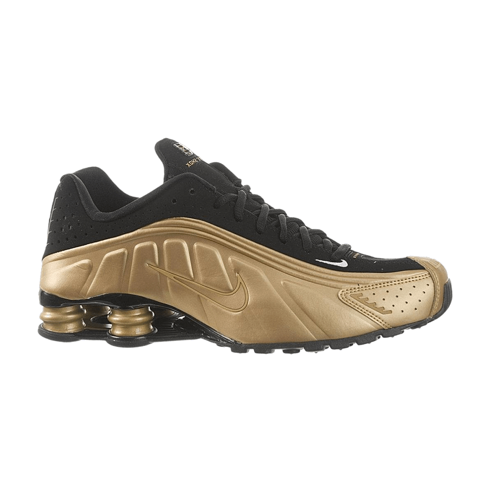 nike shox r4 metallic gold