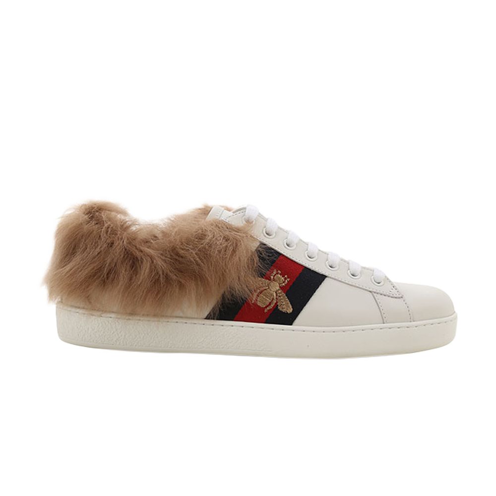 Pre-owned Gucci Wmns Ace Wool Embroidered 'bee' | White | Women's Size 42