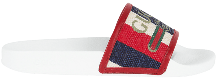 Gucci Shower Slide Mystic White Red
