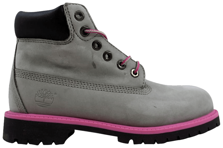 Timberland 6 Inch Premium Junior Grey Pink