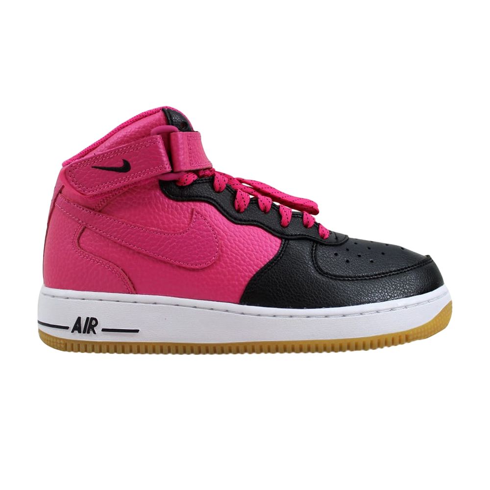 Pre-owned Nike Air Force 1 Mid Gs 'black Vivid Pink' | Kid's Size 7