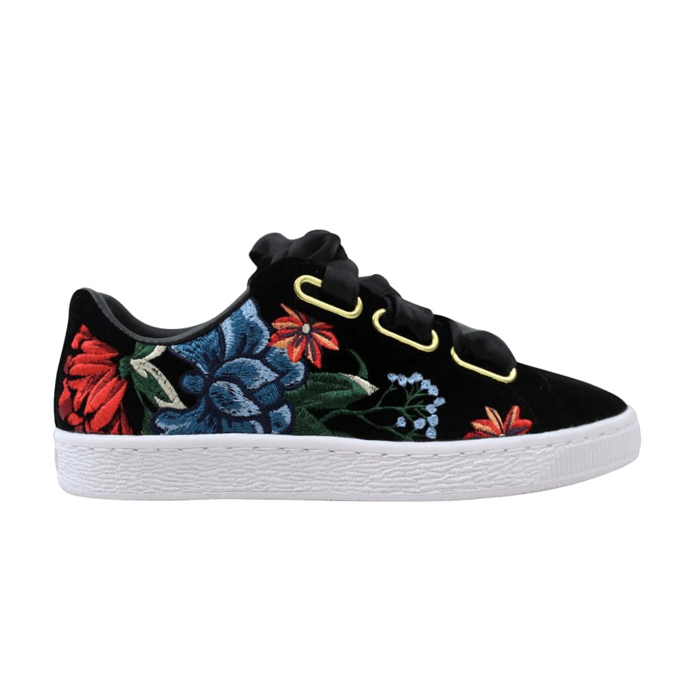 puma basket heart hyper embroidered