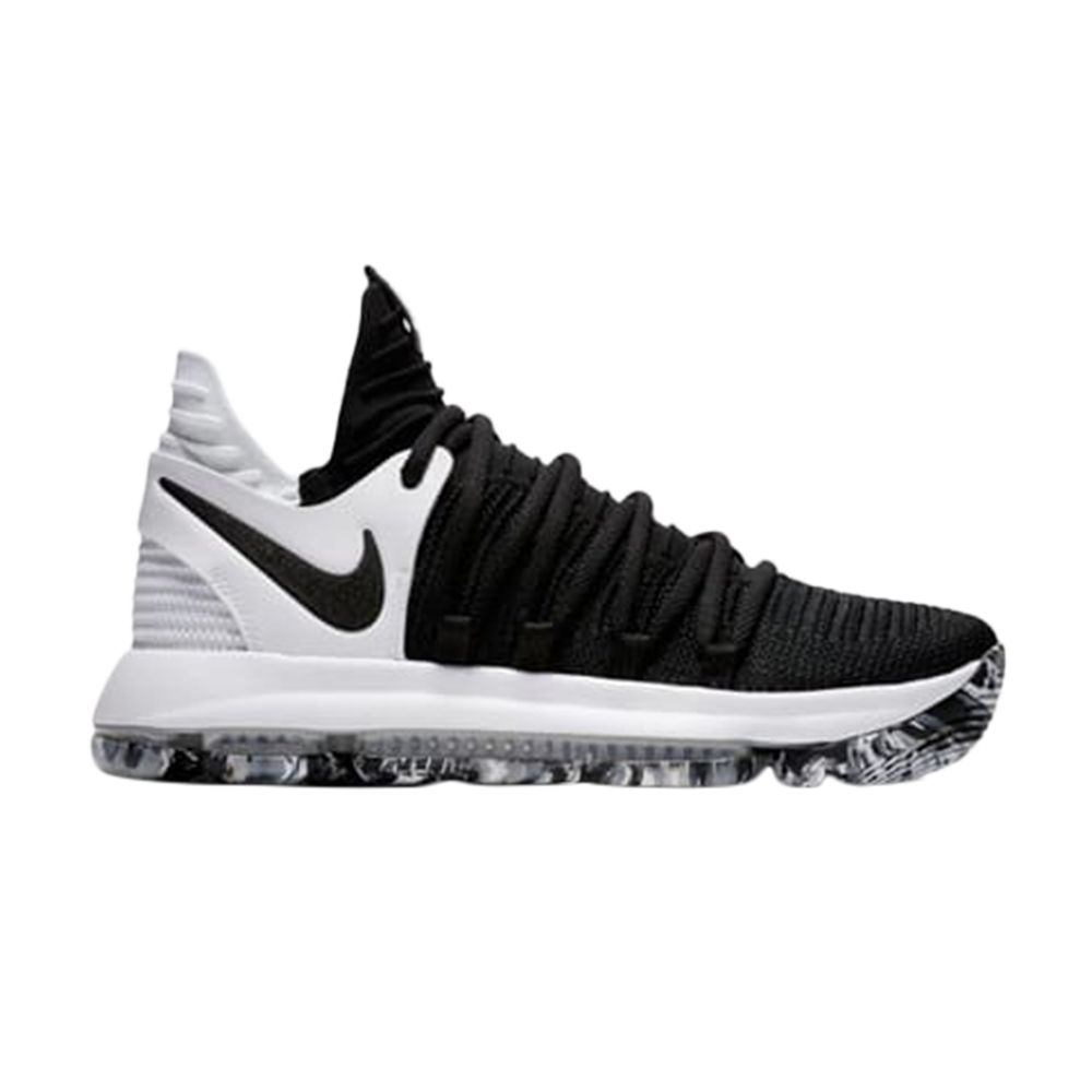 Pre-owned Nike Kd 10 Gs 'black White' | Kid's Size 5.5