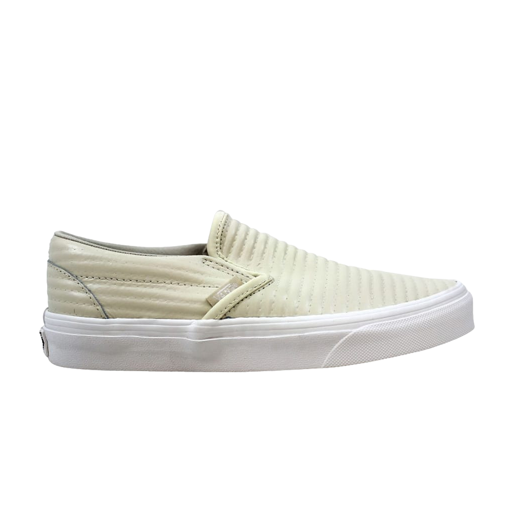 Pre-owned Vans Classic Slip-on Moto Leather 'birch' In Cream