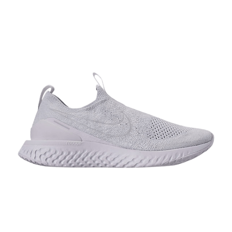 Buy Epic Phantom React Flyknit Triple White BV0417 100 GOAT