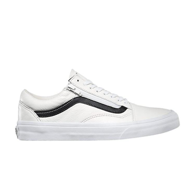 Buy Old Skool Zip Premium Leather White VN018GEWB GOAT