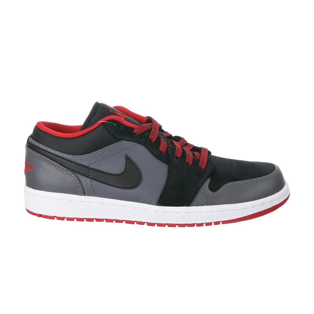 jordan 1 low black dark grey gym red