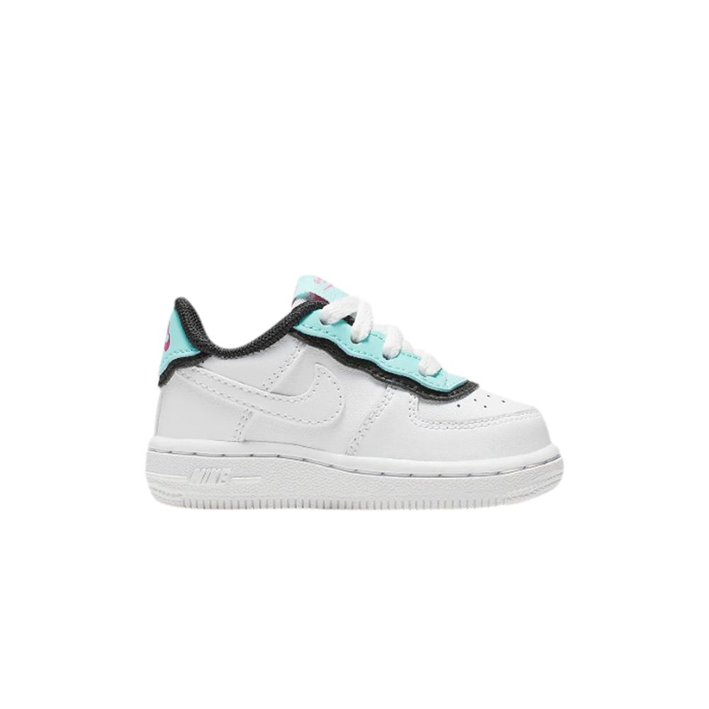 Pre-owned Nike Air Force 1 Low Lv8 Td 'double Layer - Light Aqua' | White | Infant Size 8