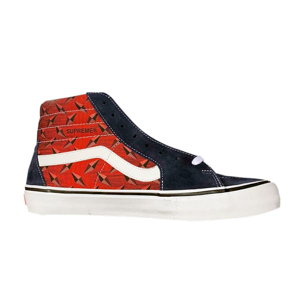 Vans Supreme x Sk8-Hi Pro 'Diamond Plate Navy Red' | Blue | Men's Size 8