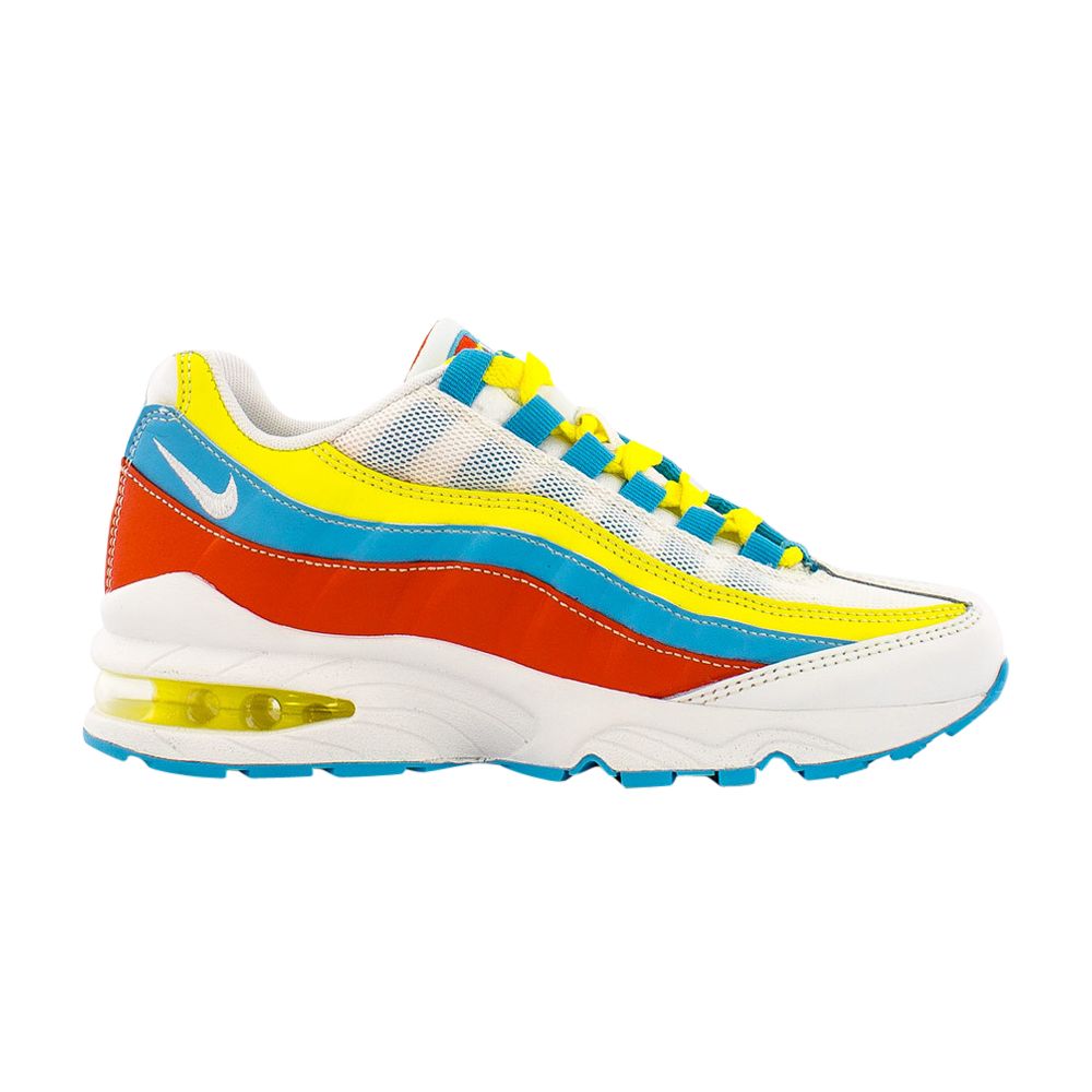 Pre-owned Nike Air Max 95 Gs 'white Blue Fury Opti Yellow' | Multi-color | Kid's Size 4.5