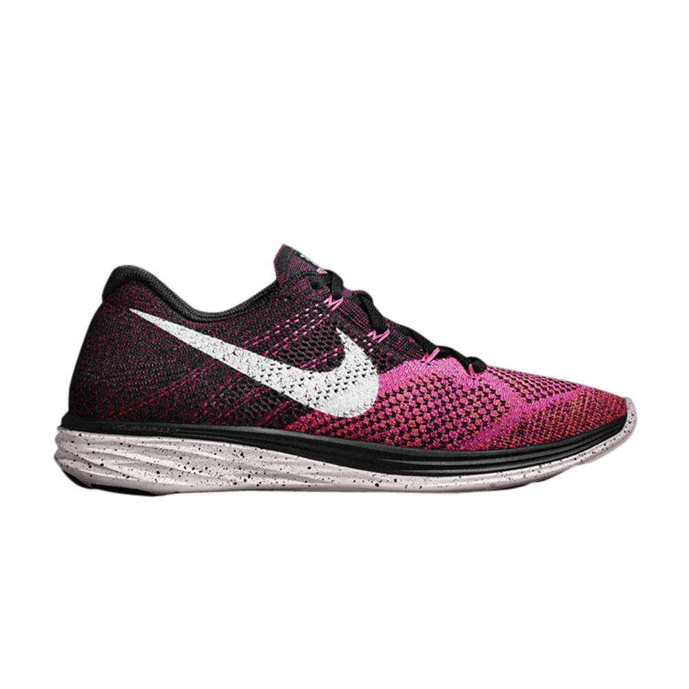 Nike flyknit lunar 3 black white pink clearance
