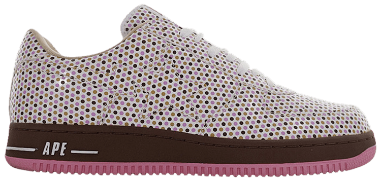 Bapesta Low Brown Pink Polka Dots