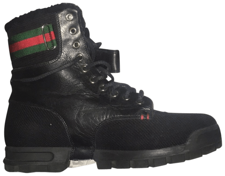 Gucci Web GG Lace Boot Black