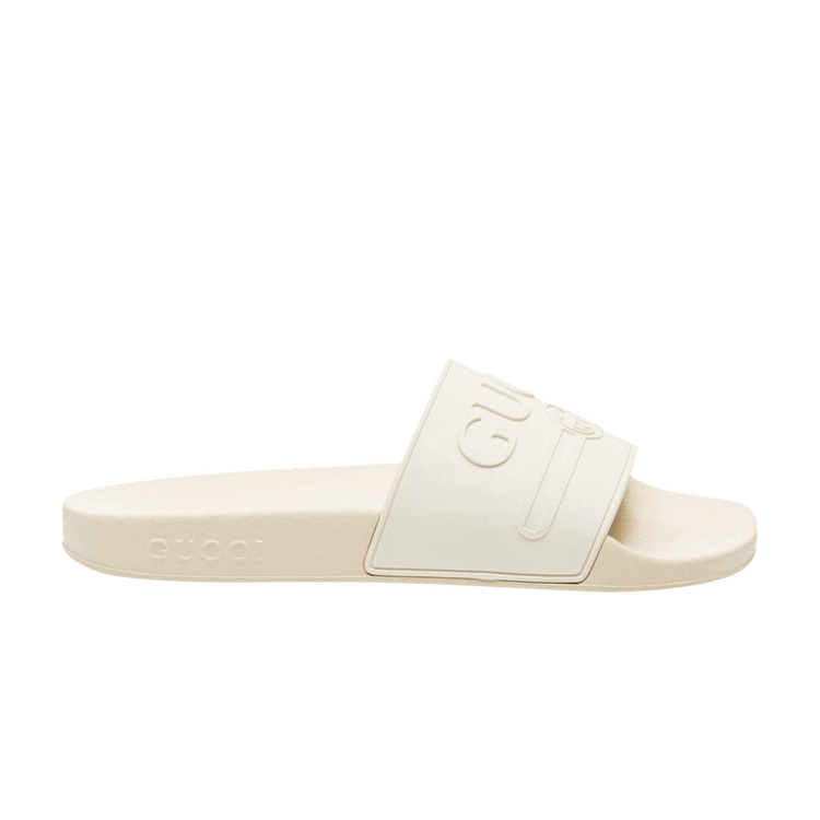 Gucci slides in white hotsell