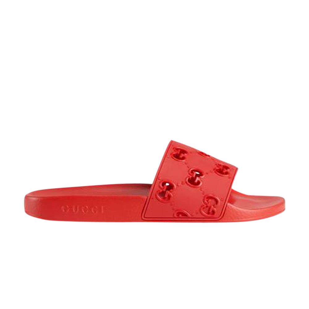Pre-owned Gucci Rubber Slide 'red'