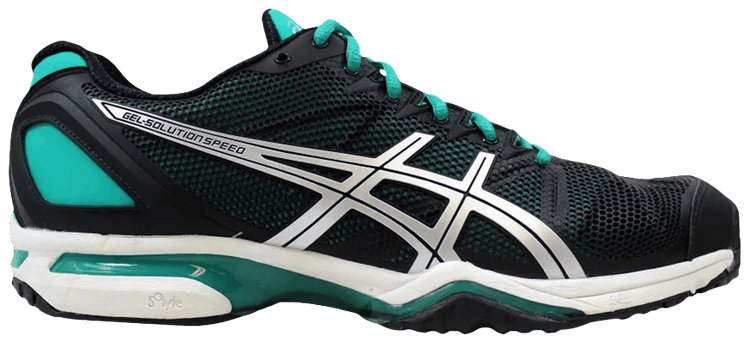 Asics Wmns Gel Resolution Speed Black Aqua Green