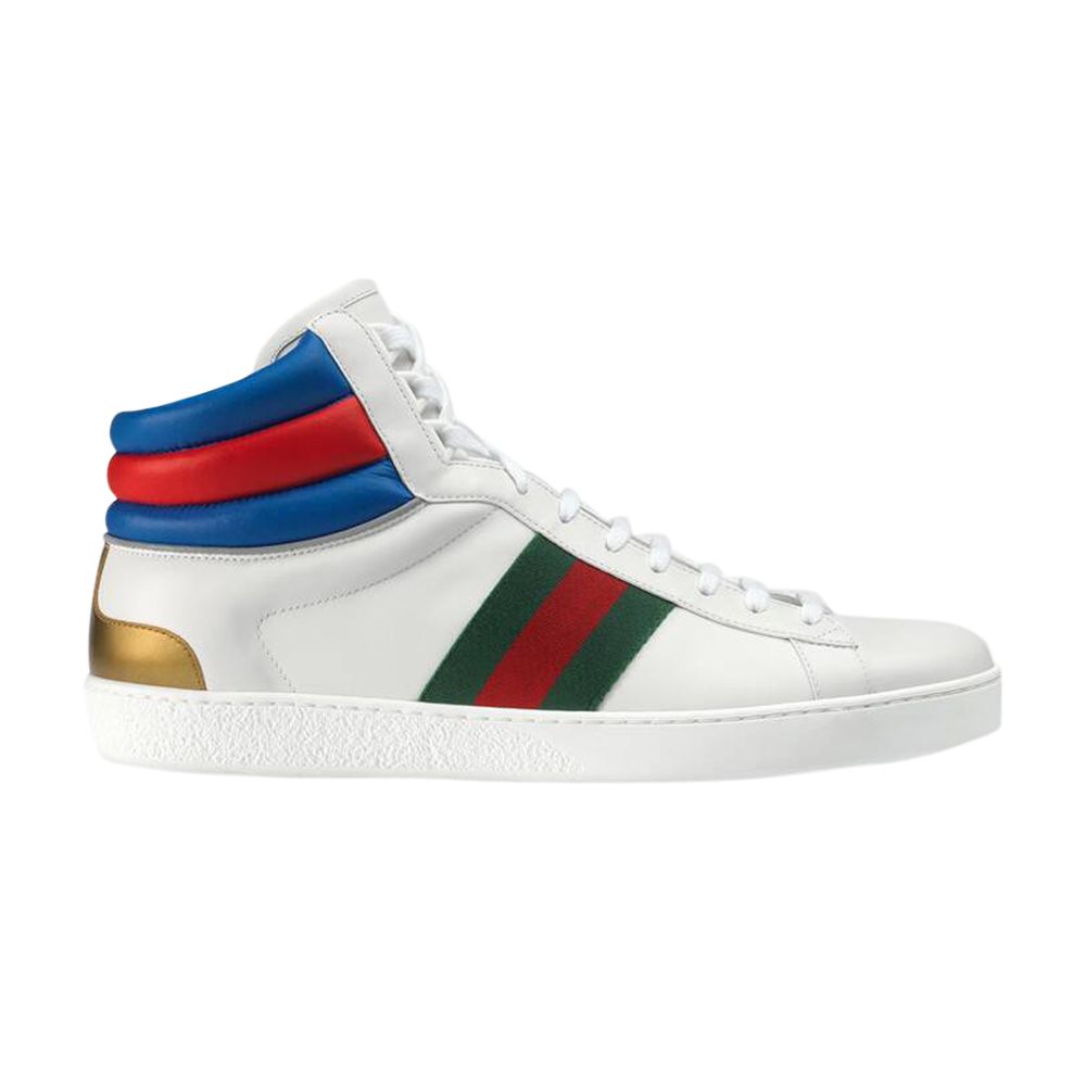 Pre-owned Gucci Ace High Top 'white' In Black