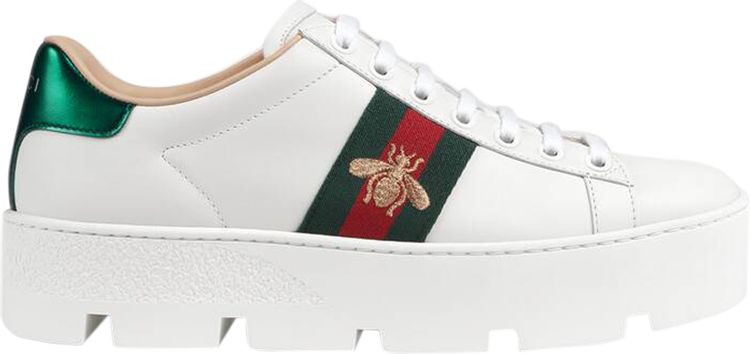 Gucci Wmns Ace Embroidered Platform 'White'
