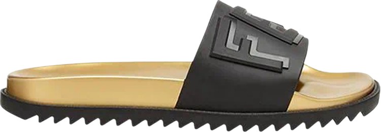 Fendi Layered Logo Slides 'Black Gold'