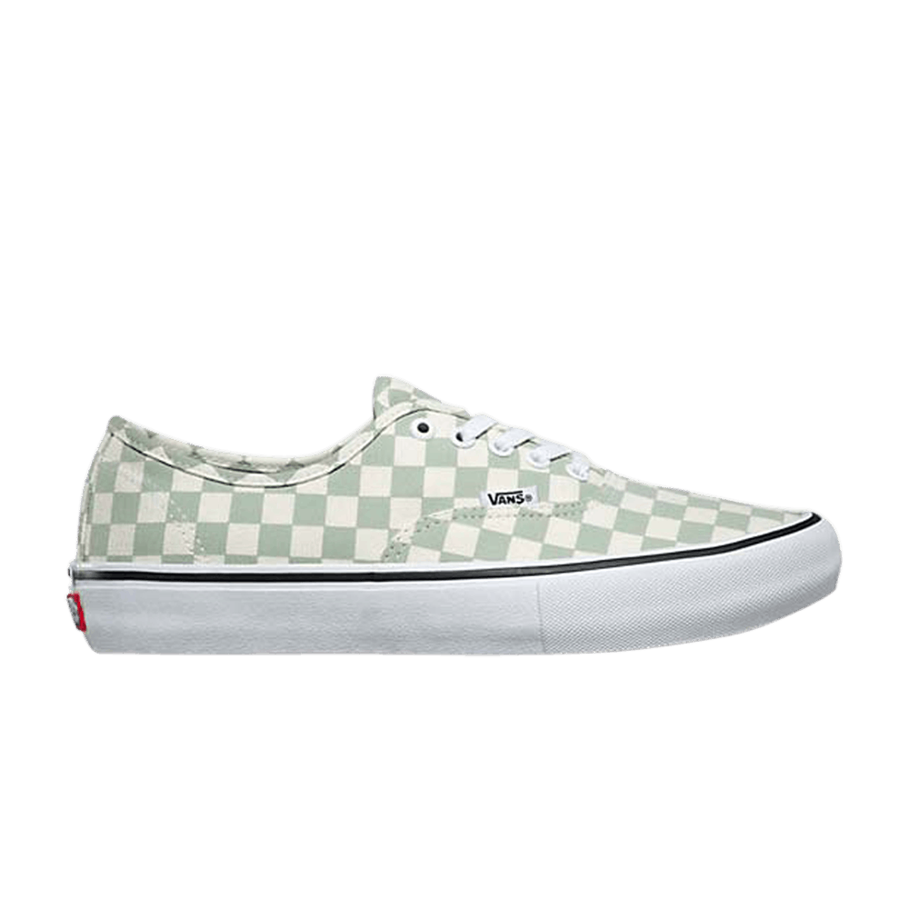 vans authentic checkerboard green