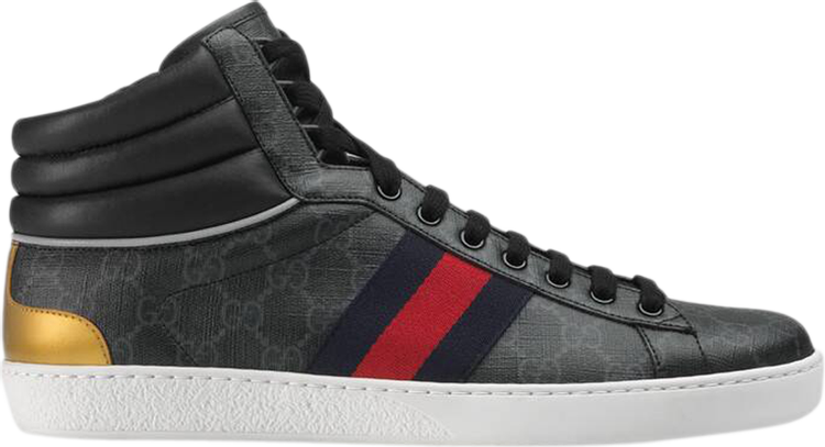 GG Jacquard High Top Sneakers in Beige - Gucci