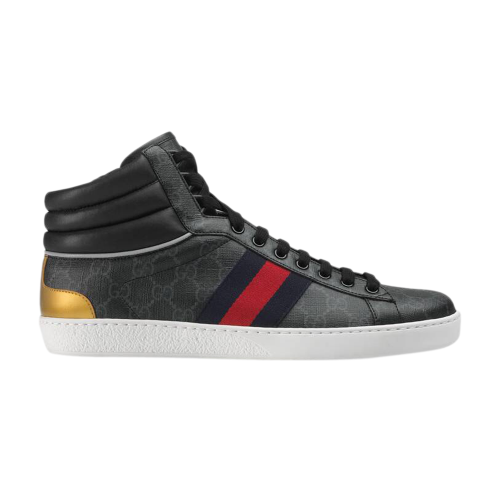 Pre-owned Gucci Ace Gg High Top 'black'