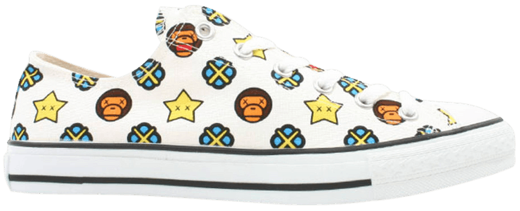 Bapesta FS 010 Canvas Low Mono White