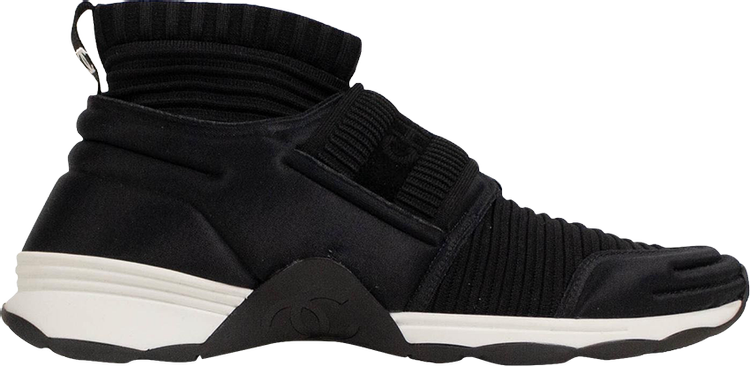 Chanel 2021 High-Top Sock Sneakers Black/Dark Grey 21K G38497