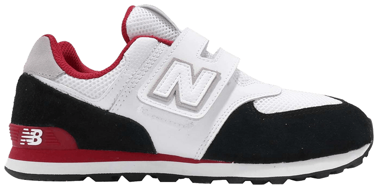 New Balance 574 Kids Wide White Black Red