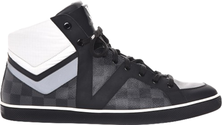 Louis Vuitton Black/Grey Damier Graphite Fabric and Leather Lace Up High  Top Sneakers Size 44