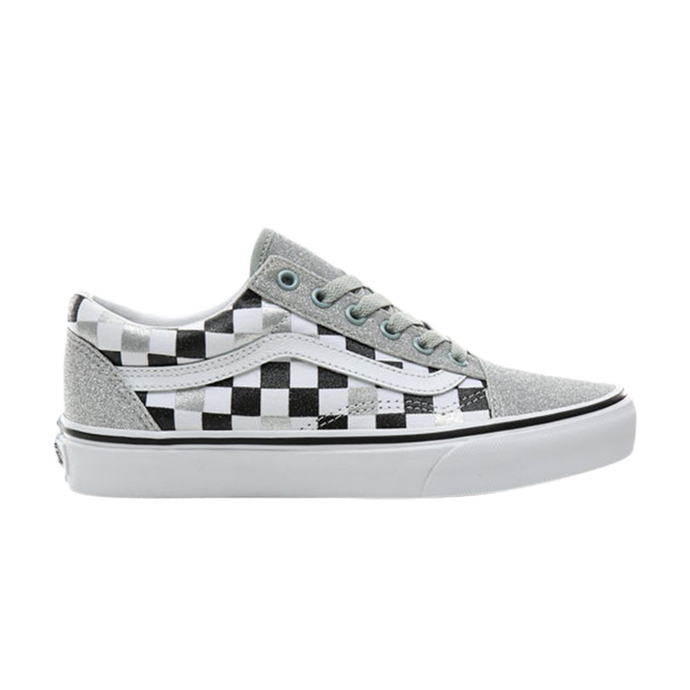 Vans Old Skool 'Glitter Checkerboard' | Silver | Men's Size 4.5