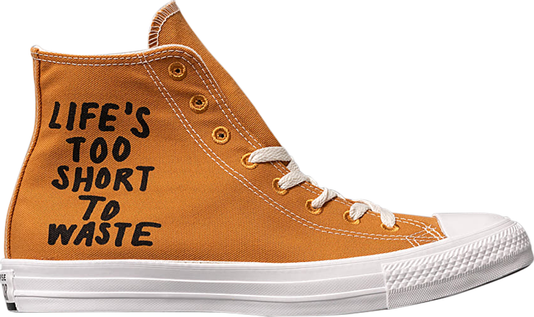 Buy Chuck Taylor All Hi 'Life's Too Short Waste' - 164918C - Brown | GOAT