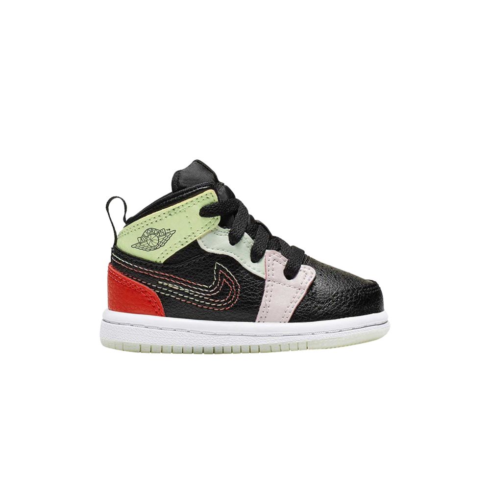 Pre-owned Air Jordan 1 Mid Se Td 'glow In The Dark' | Black | Infant Size 4