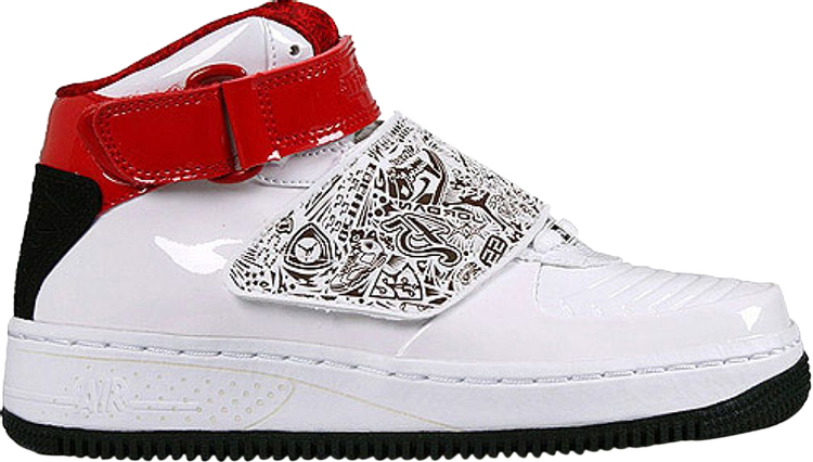 Nike Basketball Shoes Air Force One White/Red Leather Mid 2012 Size 11 AF-1  ‘82