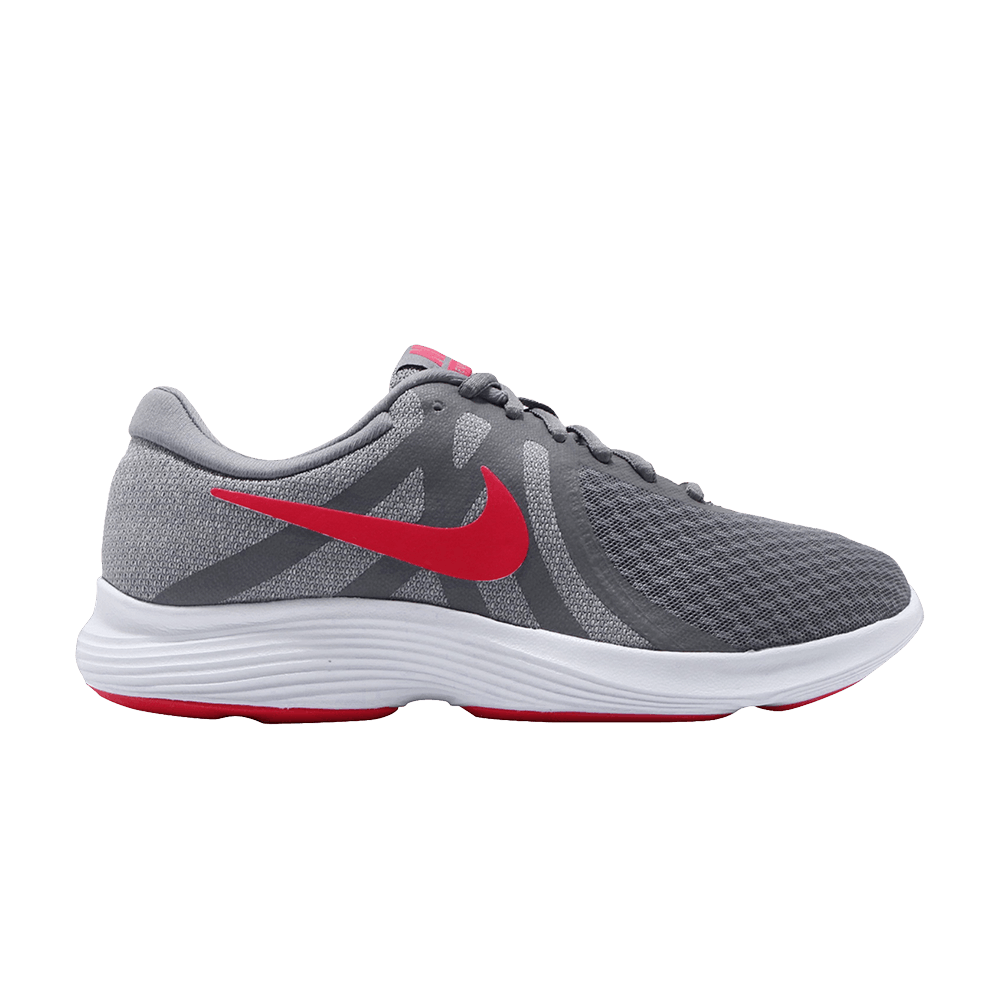 nike revolution 4 grey red