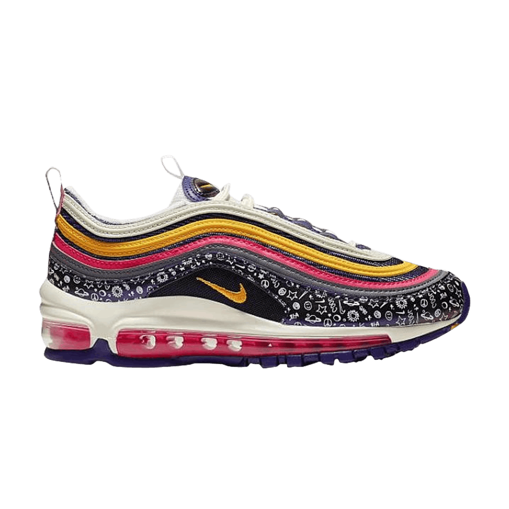 orange purple and pink air max 97