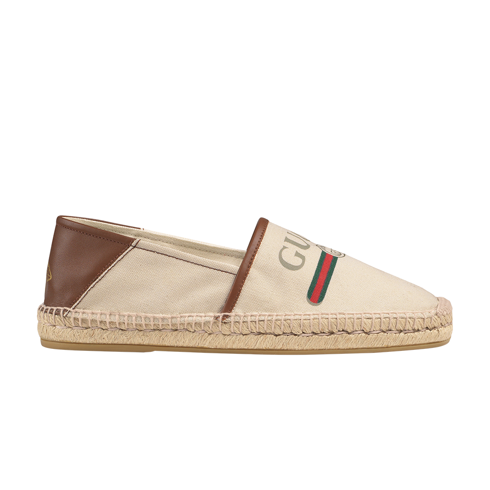 Pre-owned Gucci Logo Espadrille 'brown'