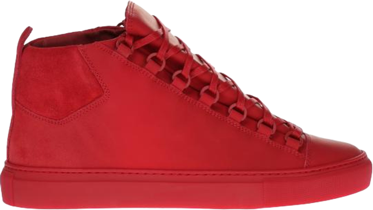 Balenciaga Red Embossed Nubuck Arena High Top Sneakers Size 44 Balenciaga