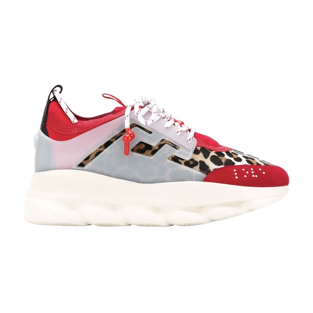 Pre-owned Versace Chain Reaction 'red Leopard Print' | Men's Size 38